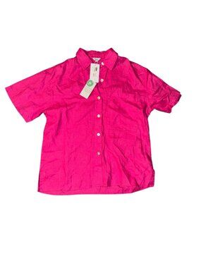 Rails Makinley 100% Linen Buttondown Shirt Raspberry Pink S NWT $188